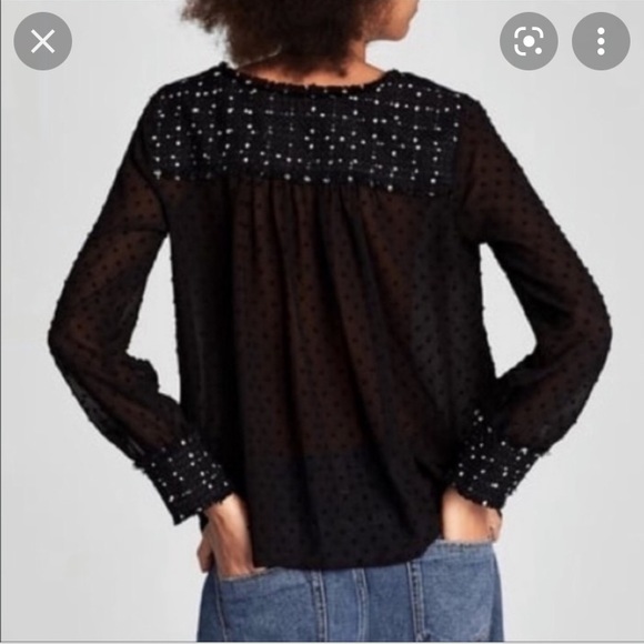 Zara Swiss Dot Sheer Blouse - Picture 7 of 14